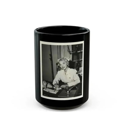 Beverly Garland #42 (Vintage Female Icon) Black Coffee Mug 15oz - Go Mug Yourself