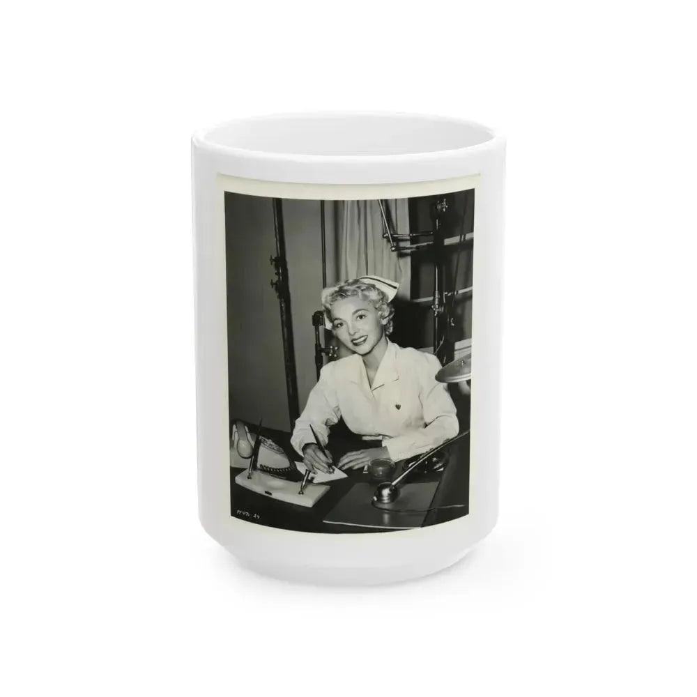 Beverly Garland #42 (Vintage Female Icon) White Coffee Mug 15oz - Go Mug Yourself