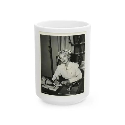 Beverly Garland #42 (Vintage Female Icon) White Coffee Mug 15oz - Go Mug Yourself