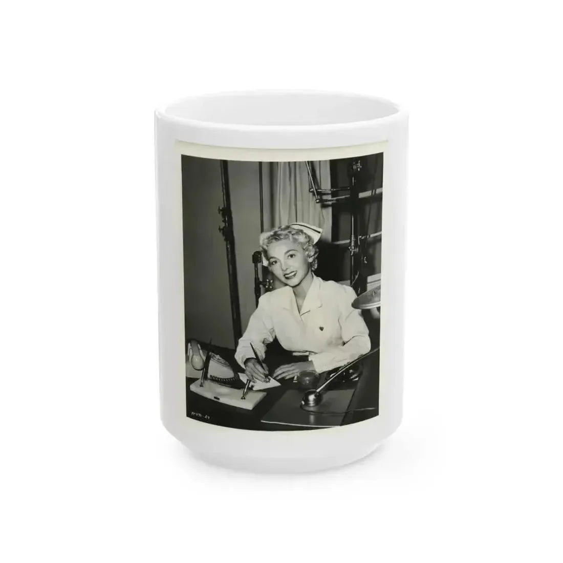 Beverly Garland #42 (Vintage Female Icon) White Coffee Mug 15oz - Go Mug Yourself