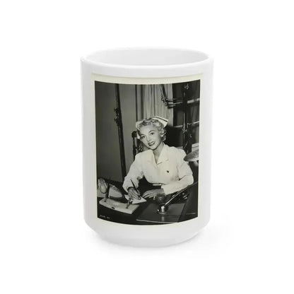 Beverly Garland #42 (Vintage Female Icon) White Coffee Mug 15oz - Go Mug Yourself