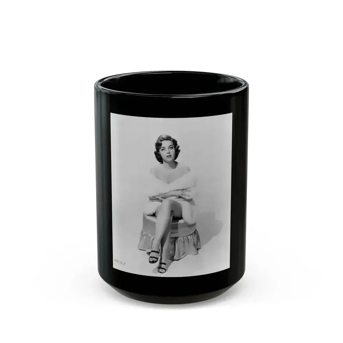 Beverly Garland #49 - 8x10 B&W Glamour Full Body Photo (Vintage Female Icon) Black Coffee Mug 15oz - Go Mug Yourself