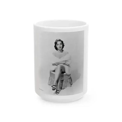 Beverly Garland #49 - 8x10 B&W Glamour Full Body Photo (Vintage Female Icon) White Coffee Mug 15oz - Go Mug Yourself