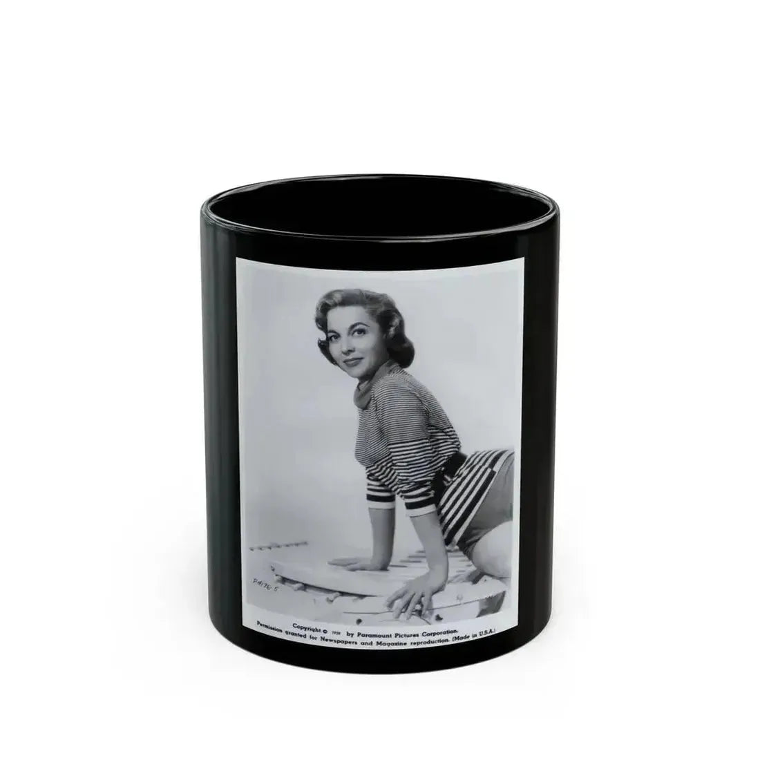 Beverly Garland #71 - B&W 1959 Paramount Original Glamour Photo (Vintage Female Icon) Black Coffee Mug 11oz - Go Mug Yourself