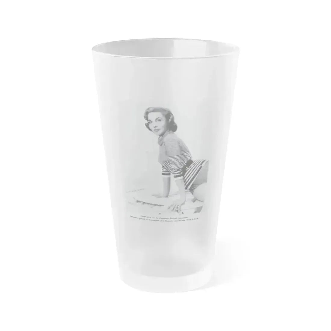 Beverly Garland #71 - B&W 1959 Paramount Original Glamour Photo (Vintage Female Icon) Frosted Pint Glass 16oz 16oz Frosted - Go Mug Yourself