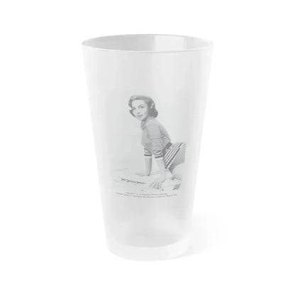 Beverly Garland #71 - B&W 1959 Paramount Original Glamour Photo (Vintage Female Icon) Frosted Pint Glass 16oz 16oz Frosted - Go Mug Yourself