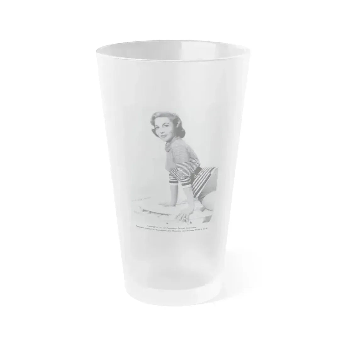 Beverly Garland #71 - B&W 1959 Paramount Original Glamour Photo (Vintage Female Icon) Frosted Pint Glass 16oz 16oz Frosted - Go Mug Yourself