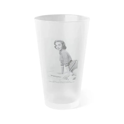 Beverly Garland #71 - B&W 1959 Paramount Original Glamour Photo (Vintage Female Icon) Frosted Pint Glass 16oz 16oz Frosted - Go Mug Yourself