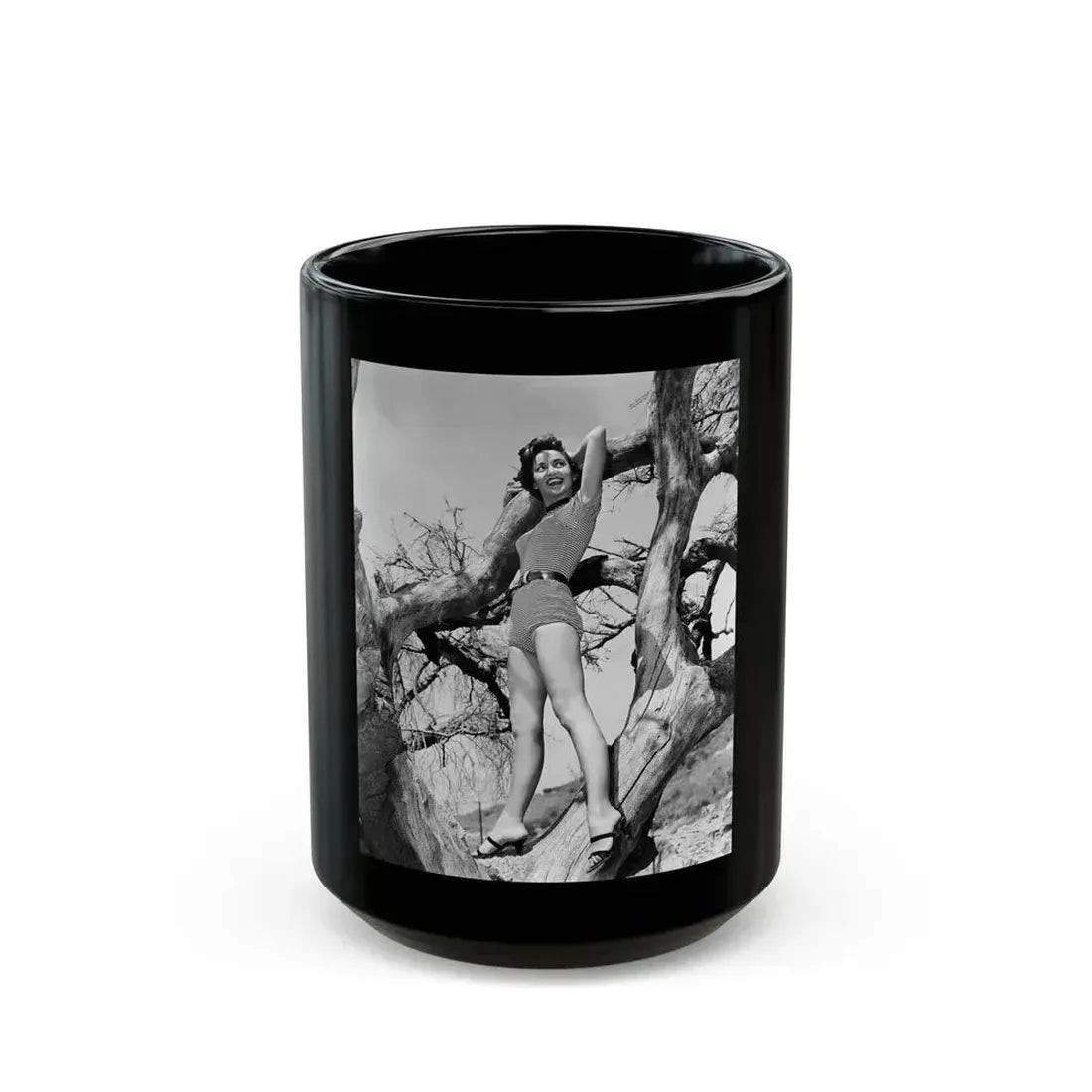 Beverly Garland #84 (Vintage Female Icon) Black Coffee Mug 15oz - Go Mug Yourself