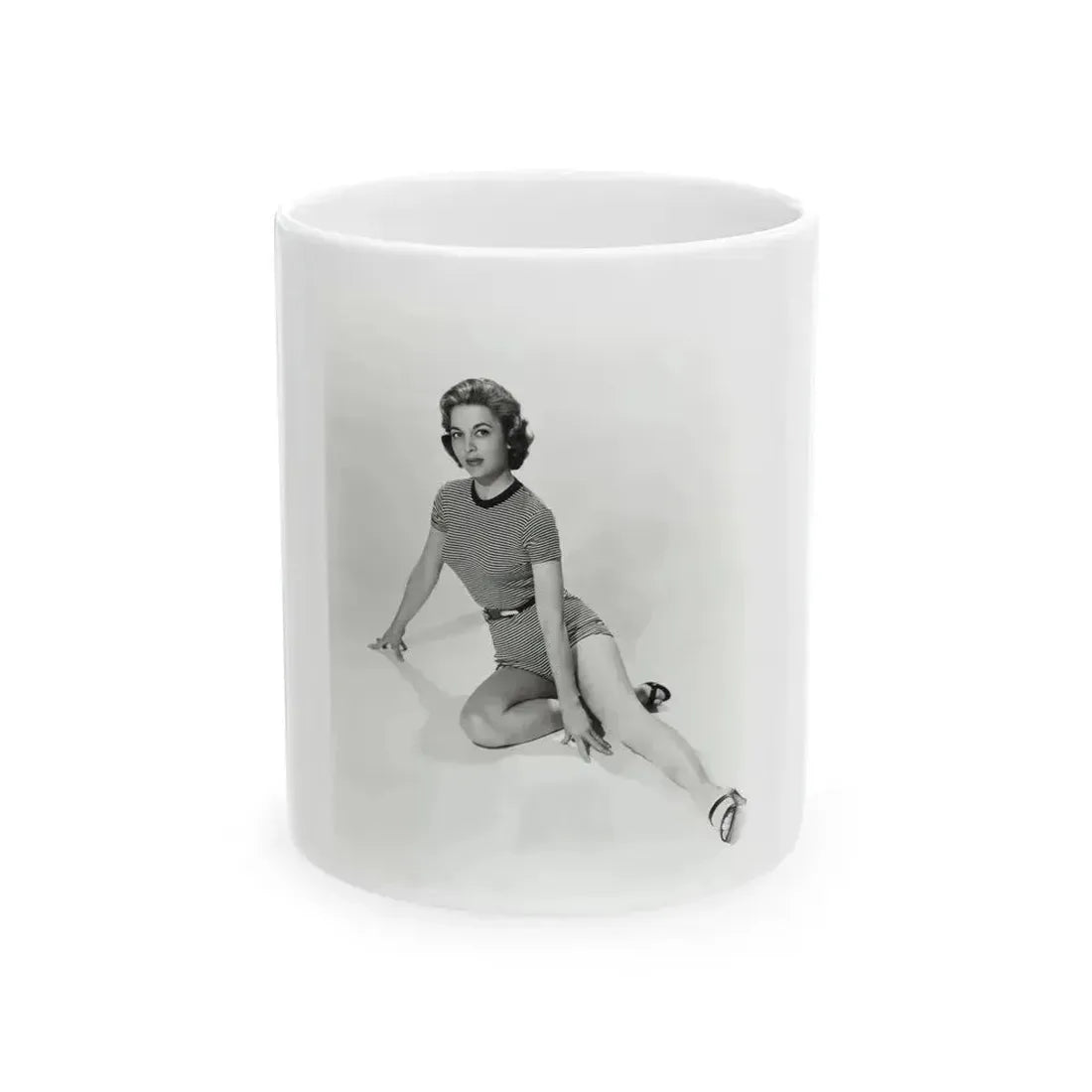 Beverly Garland #95 - 8x10 Vintage B&W Leggy Glamour Promo Photo for ''The Joker Is Wild'' '57 (Vintage Female Icon) White Coffee Mug 11oz - Go Mug Yourself