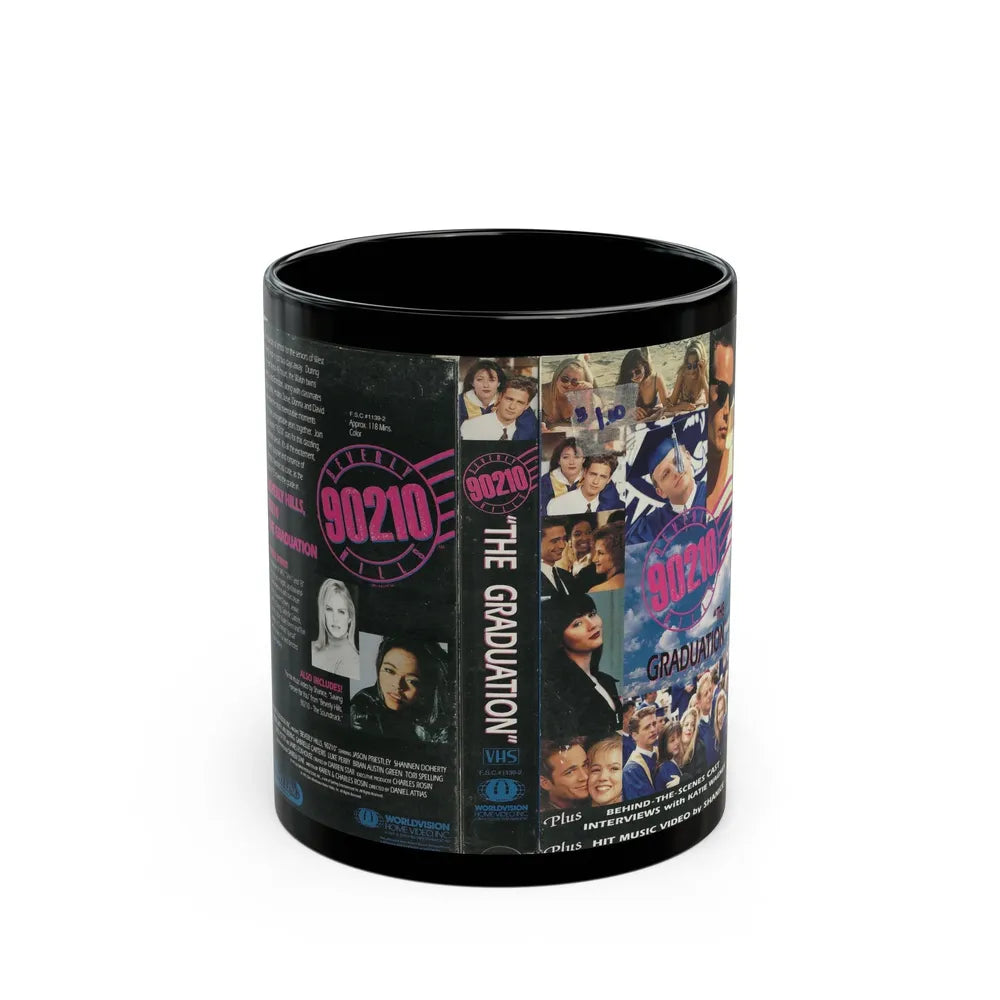 BEVERLY HILLS 90210 THE GRADUATION (VHS COVER) - Black Coffee Mug-11oz-Go Mug Yourself