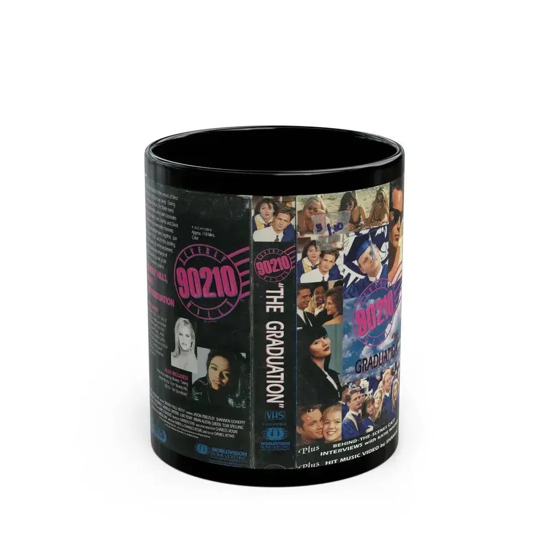 BEVERLY HILLS 90210 THE GRADUATION (VHS COVER) - Black Coffee Mug 11oz - Go Mug Yourself