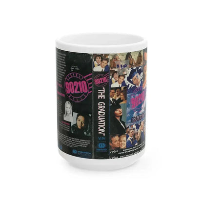 BEVERLY HILLS 90210 THE GRADUATION (VHS COVER) - White Coffee Mug 15oz - Go Mug Yourself