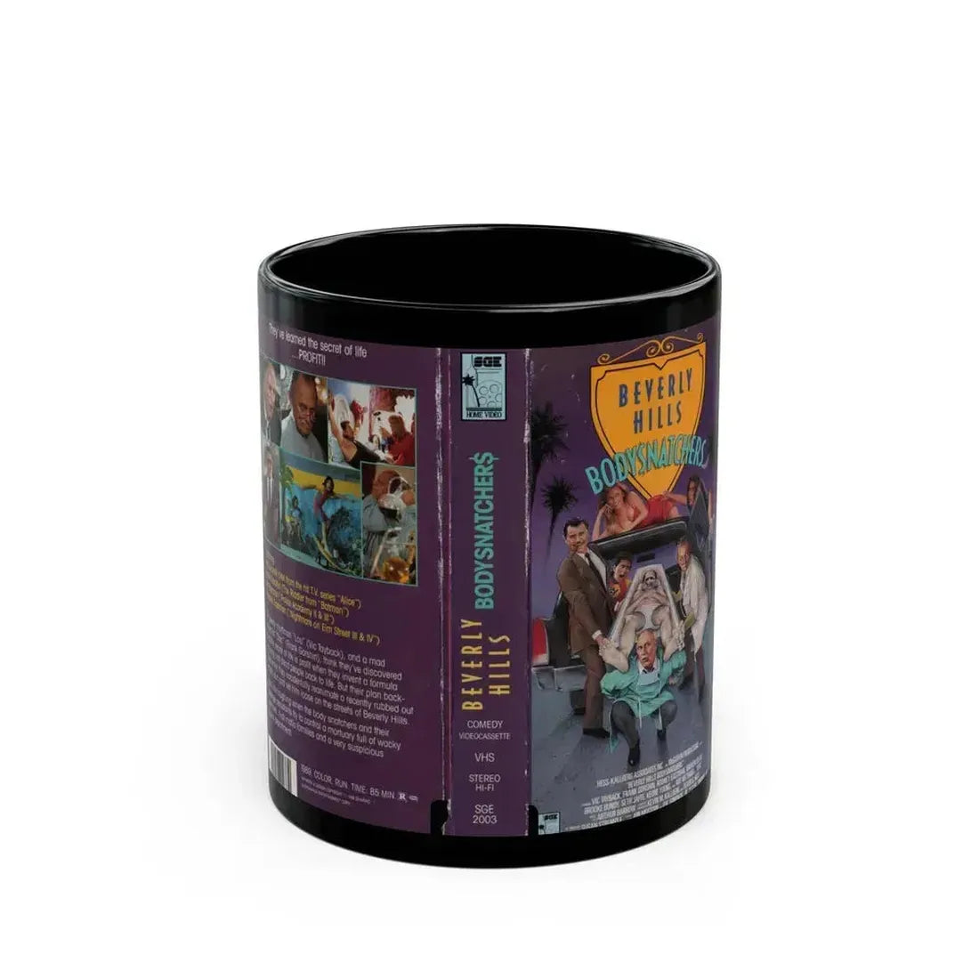 BEVERLY HILLS BODYSNATCHERS (VHS COVER) - Black Coffee Mug 11oz - Go Mug Yourself