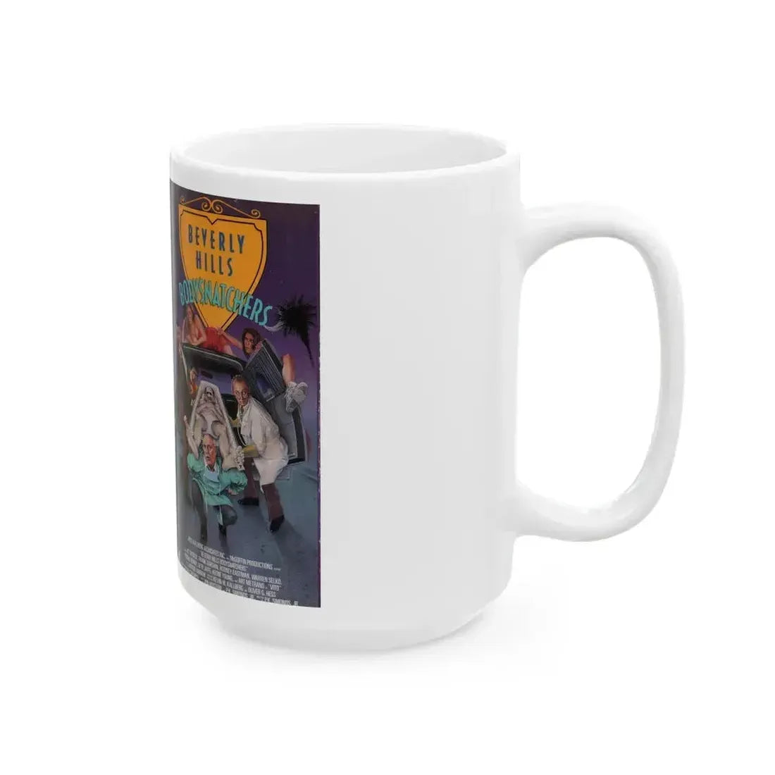BEVERLY HILLS BODYSNATCHERS (VHS COVER) - White Coffee Mug - Go Mug Yourself