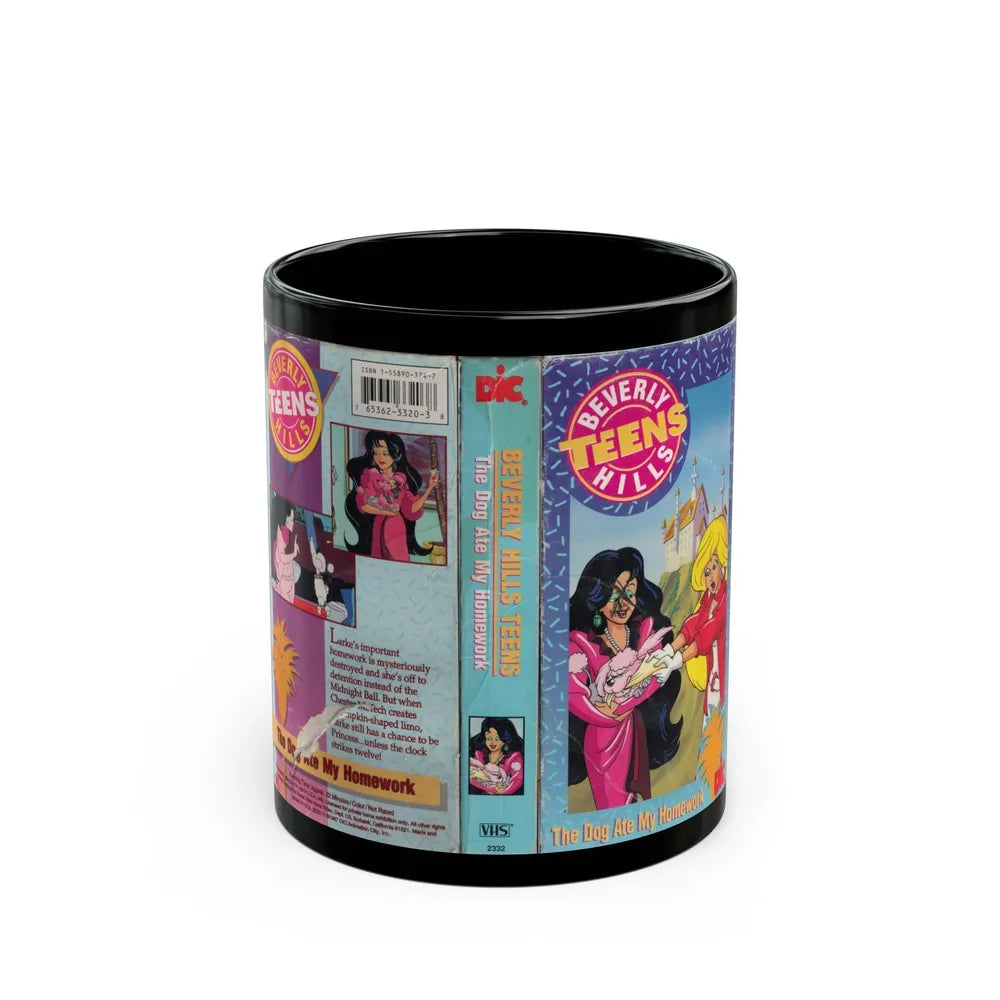 Beverly Hills Teens Cartoon VHS The Dog Ate My Homework (VHS COVER) - Black Coffee Mug-11oz-Go Mug Yourself