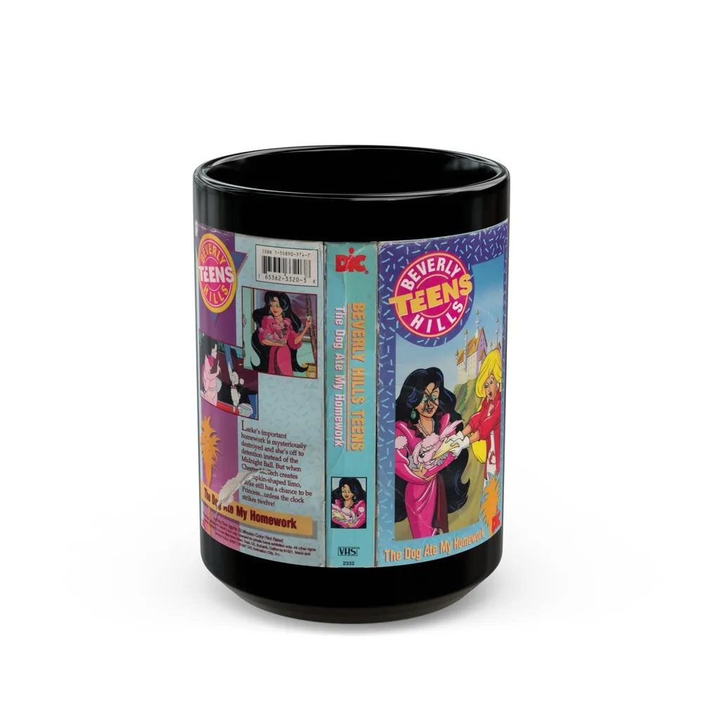 Beverly Hills Teens Cartoon VHS The Dog Ate My Homework (VHS COVER) - Black Coffee Mug-15oz-Go Mug Yourself