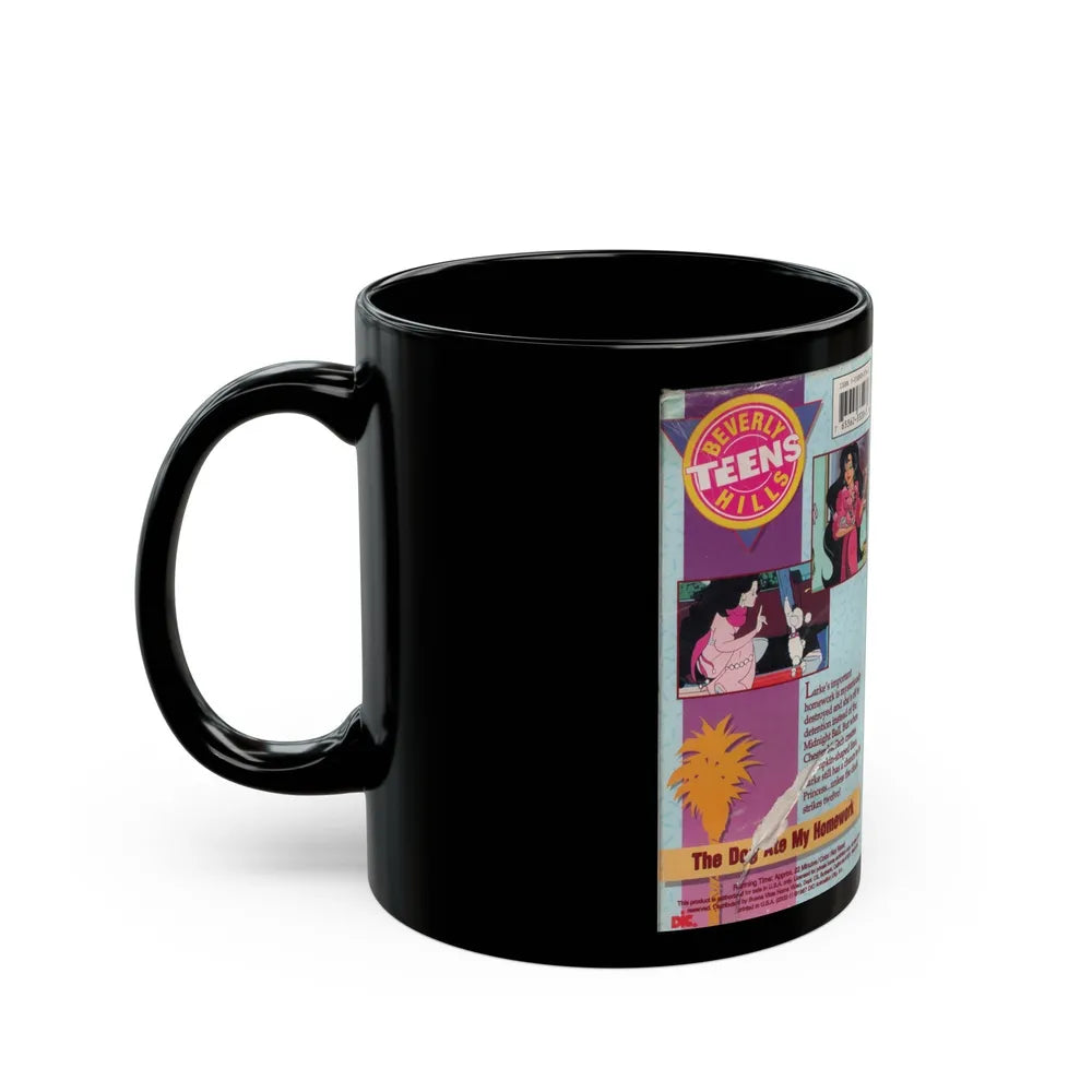 Beverly Hills Teens Cartoon VHS The Dog Ate My Homework (VHS COVER) - Black Coffee Mug-Go Mug Yourself