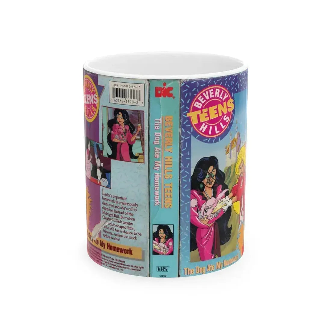 Beverly Hills Teens Cartoon VHS The Dog Ate My Homework (VHS COVER) - White Coffee Mug 11oz - Go Mug Yourself