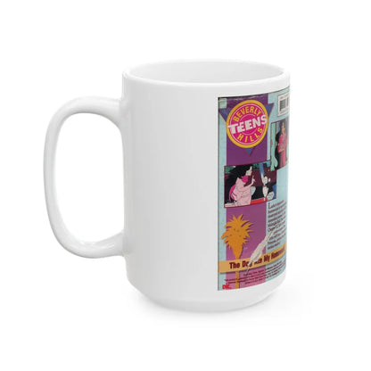 Beverly Hills Teens Cartoon VHS The Dog Ate My Homework (VHS COVER) - White Coffee Mug-Go Mug Yourself