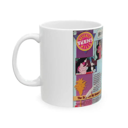 Beverly Hills Teens Cartoon VHS The Dog Ate My Homework (VHS COVER) - White Coffee Mug - Go Mug Yourself