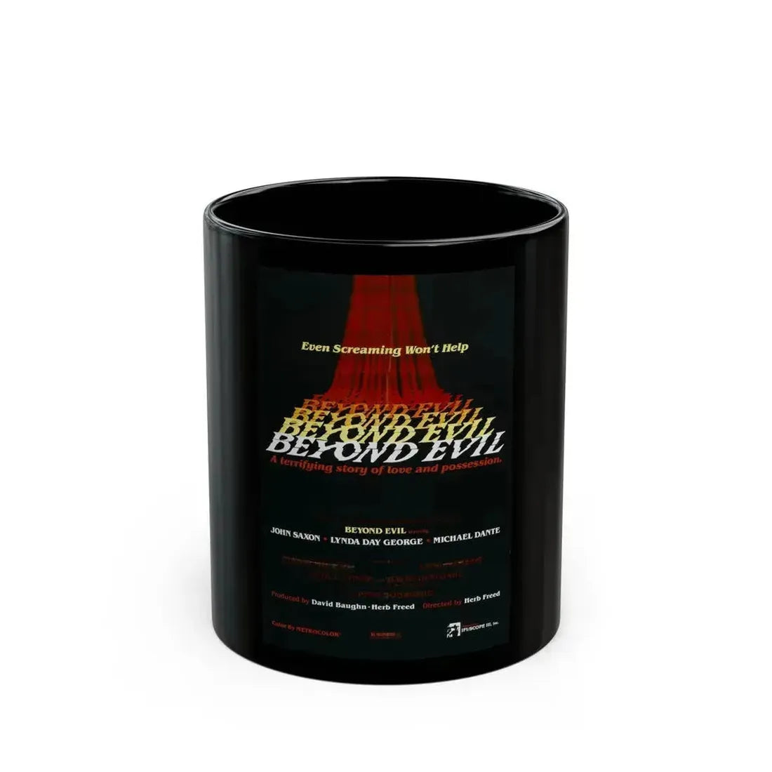 BEYOND EVIL (TEASER) 1980 Movie Poster - Black Coffee Mug 11oz - Go Mug Yourself