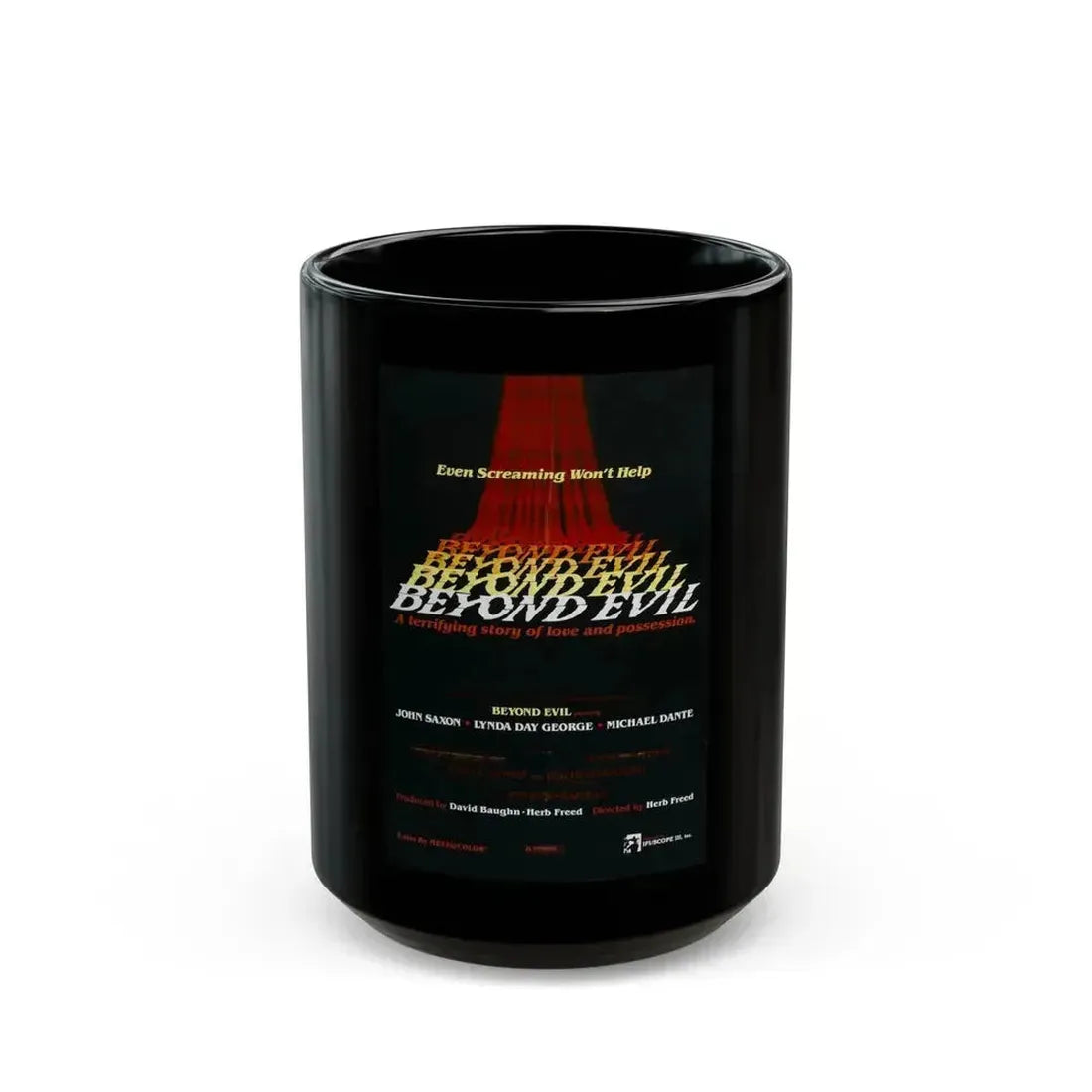 BEYOND EVIL (TEASER) 1980 Movie Poster - Black Coffee Mug 15oz - Go Mug Yourself