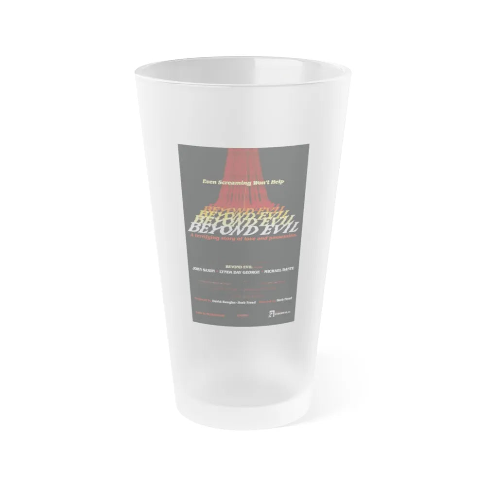 BEYOND EVIL (TEASER) 1980 Movie Poster - Frosted Pint Glass 16oz-16oz-Frosted-Go Mug Yourself