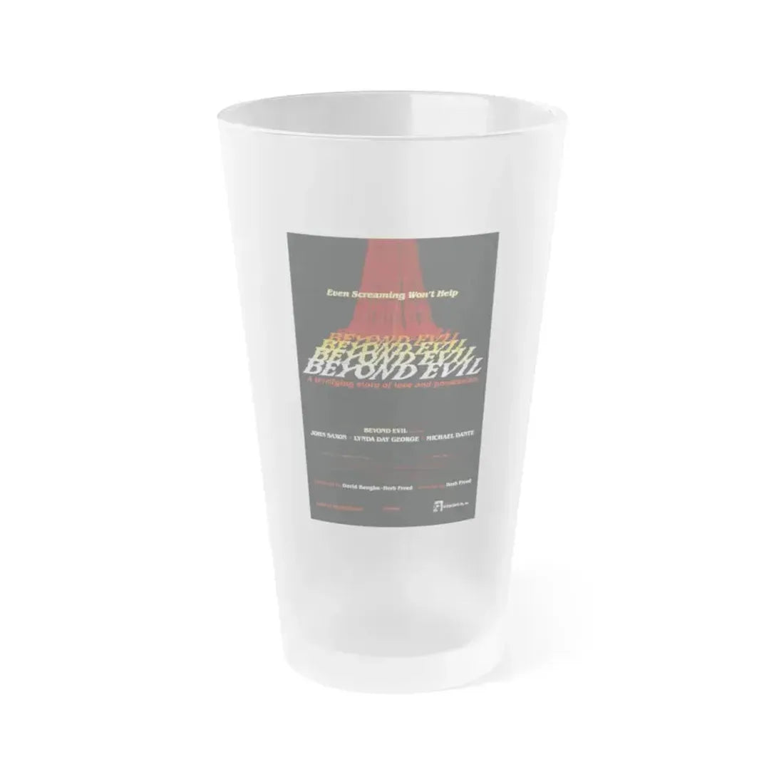 BEYOND EVIL (TEASER) 1980 Movie Poster - Frosted Pint Glass 16oz 16oz Frosted - Go Mug Yourself
