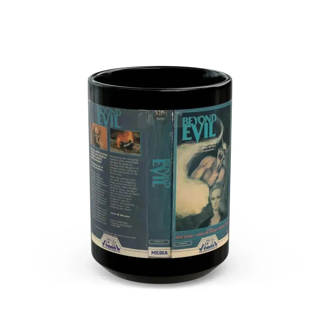 BEYOND EVIL (VHS COVER) - Black Coffee Mug 15oz - Go Mug Yourself
