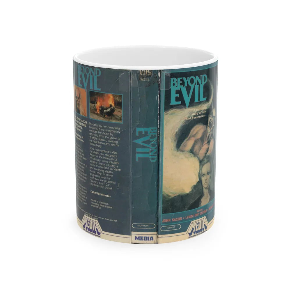 BEYOND EVIL (VHS COVER) - White Coffee Mug-11oz-Go Mug Yourself