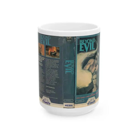 BEYOND EVIL (VHS COVER) - White Coffee Mug 15oz - Go Mug Yourself