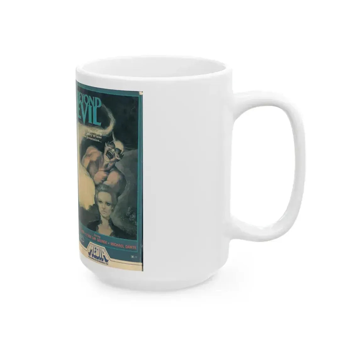 BEYOND EVIL (VHS COVER) - White Coffee Mug - Go Mug Yourself