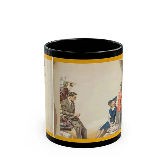 Beyond Expectation, Woman's Home Companion interior illustration, September 1944 - Black Coffee Mug 11oz - Go Mug Yourself