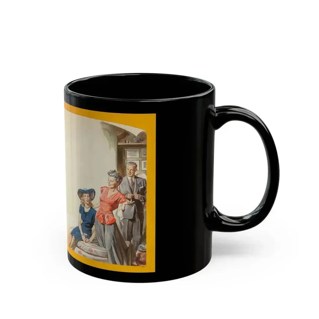 Beyond Expectation, Woman's Home Companion interior illustration, September 1944 - Black Coffee Mug - Go Mug Yourself