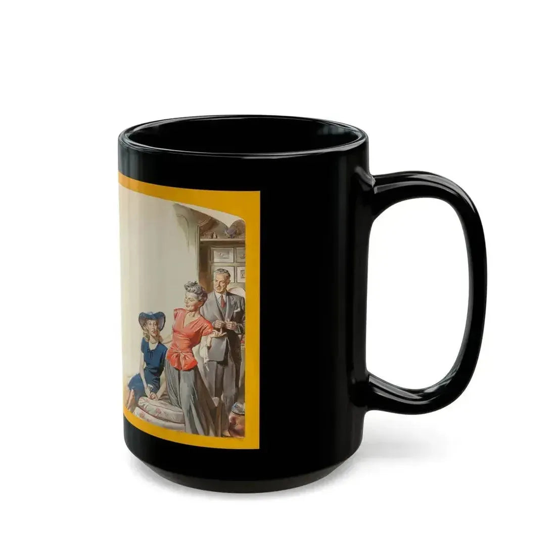 Beyond Expectation, Woman's Home Companion interior illustration, September 1944 - Black Coffee Mug - Go Mug Yourself