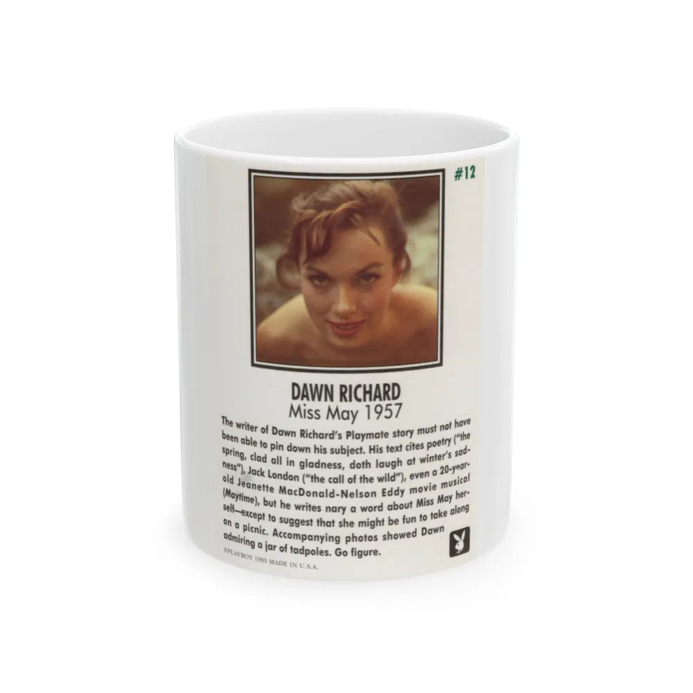 Dawn Richard #110 - Dawn on 2.5x3.5 Playboy Collector Card (Vintage Female Icon) White Coffee Mug-11oz-Go Mug Yourself