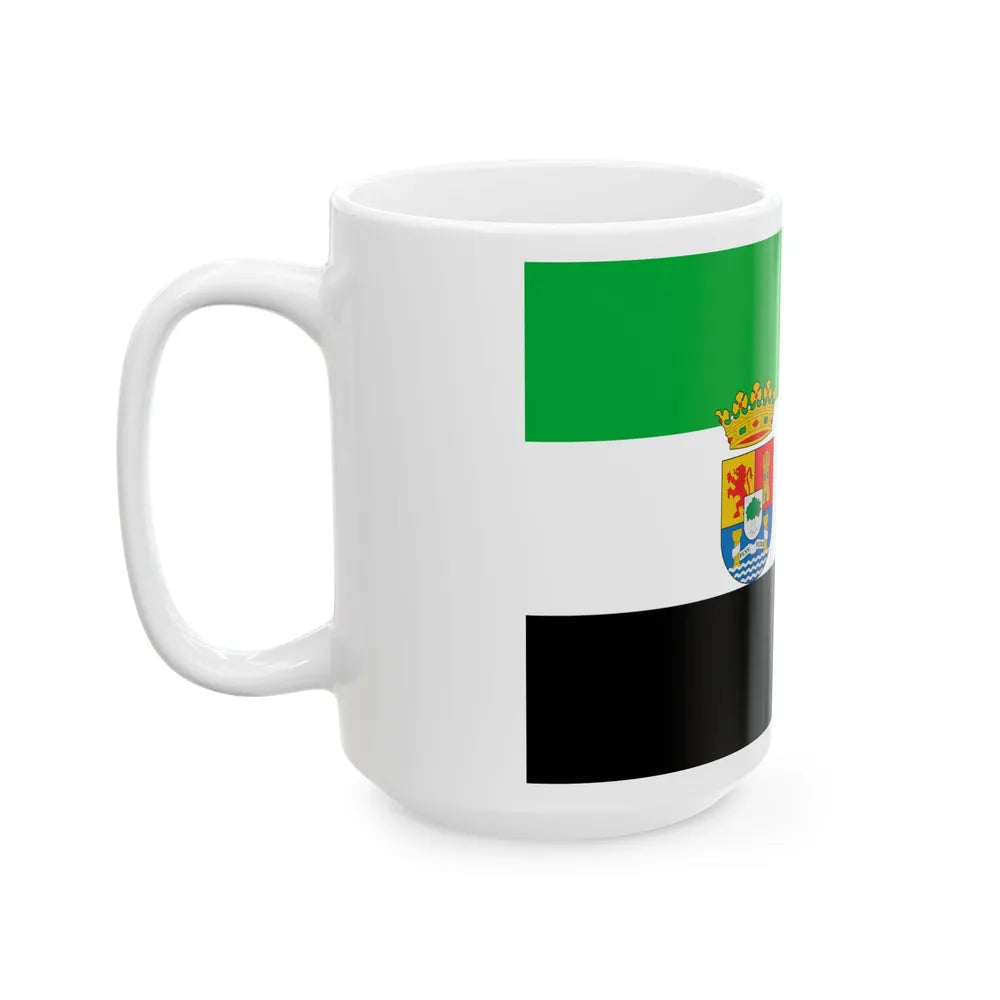 Flag of Extremadura Spain - White Coffee Mug-Go Mug Yourself