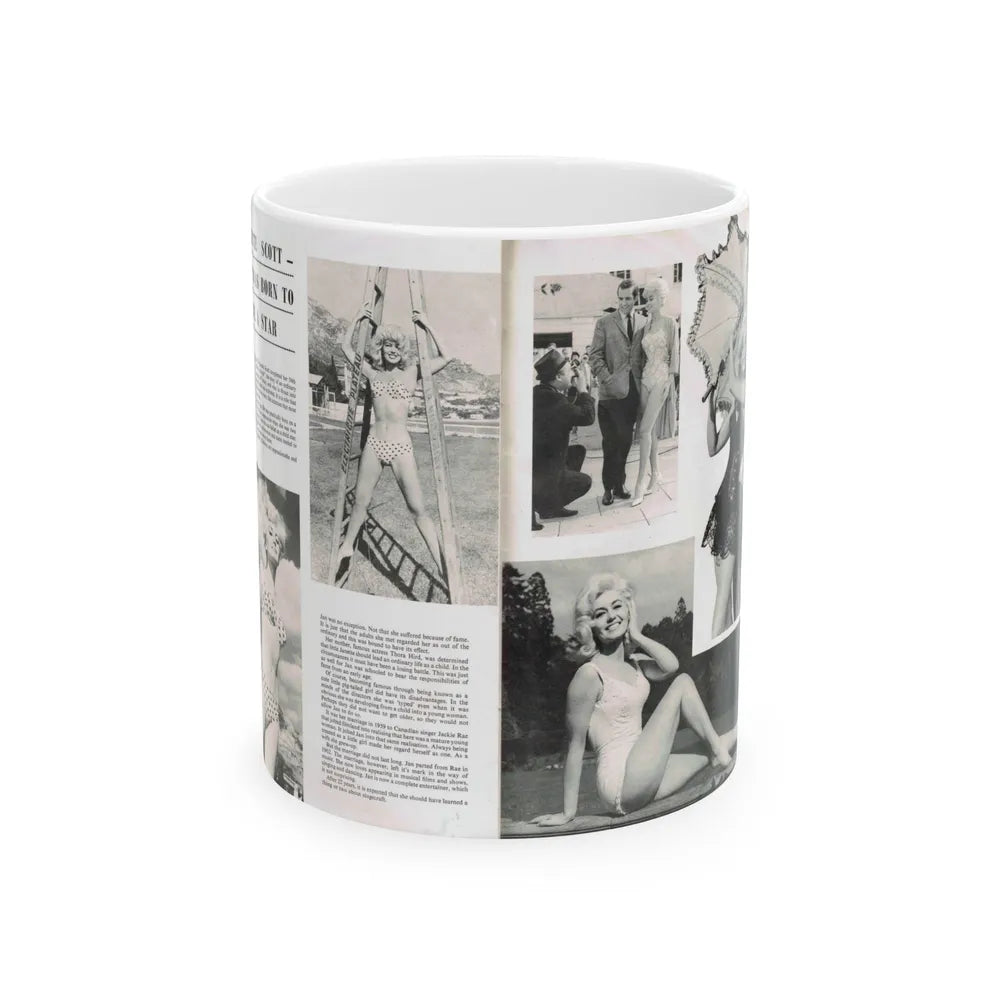 Janette Scott #42 - 5 B&W Photos & Article from Magazine (Vintage Female Icon) White Coffee Mug-11oz-Go Mug Yourself