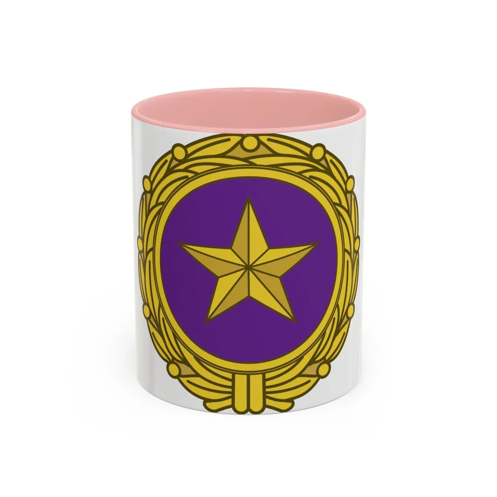 Gold Star Lapel (U.S. Army) Accent Coffee Mug-11oz-Pink-Go Mug Yourself