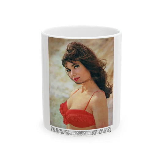 Gila Golan #167 - Tempo Italian Mag. 1967 - 1 Page 1 Color Photo 1 (Vintage Female Icon) White Coffee Mug-11oz-Go Mug Yourself