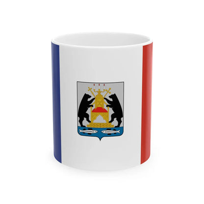 Flag of Novgorod Oblast Russia - White Coffee Mug-11oz-Go Mug Yourself