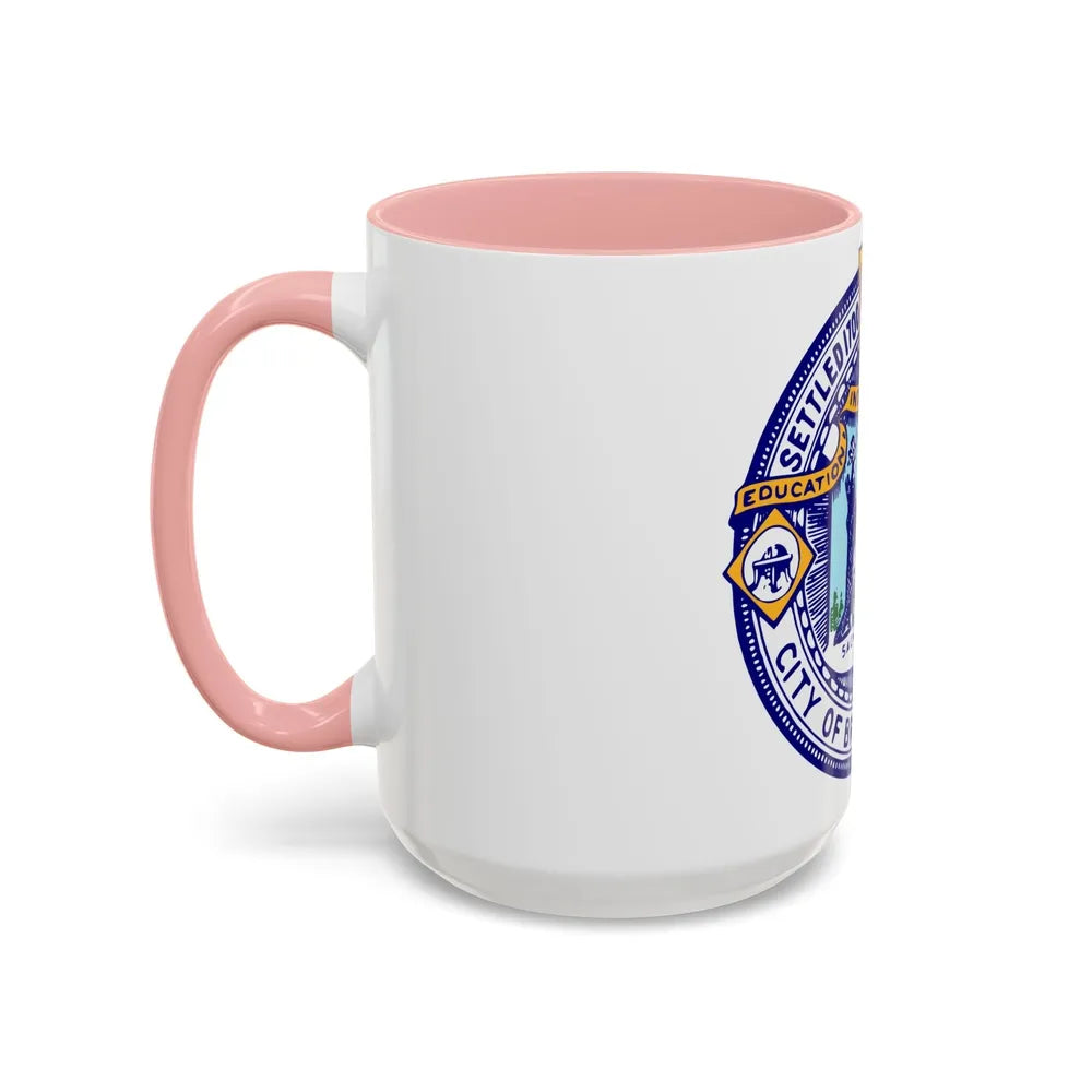 Seal of Brockton Massachusetts - Accent Coffee Mug-Go Mug Yourself