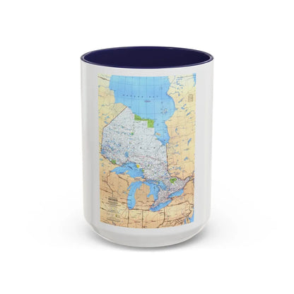 Canada - Ontario (1978) (Map) Accent Coffee Mug-15oz-Navy-Go Mug Yourself