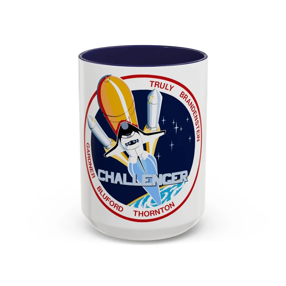 STS 8 (NASA) Accent Coffee Mug-15oz-Navy-Go Mug Yourself