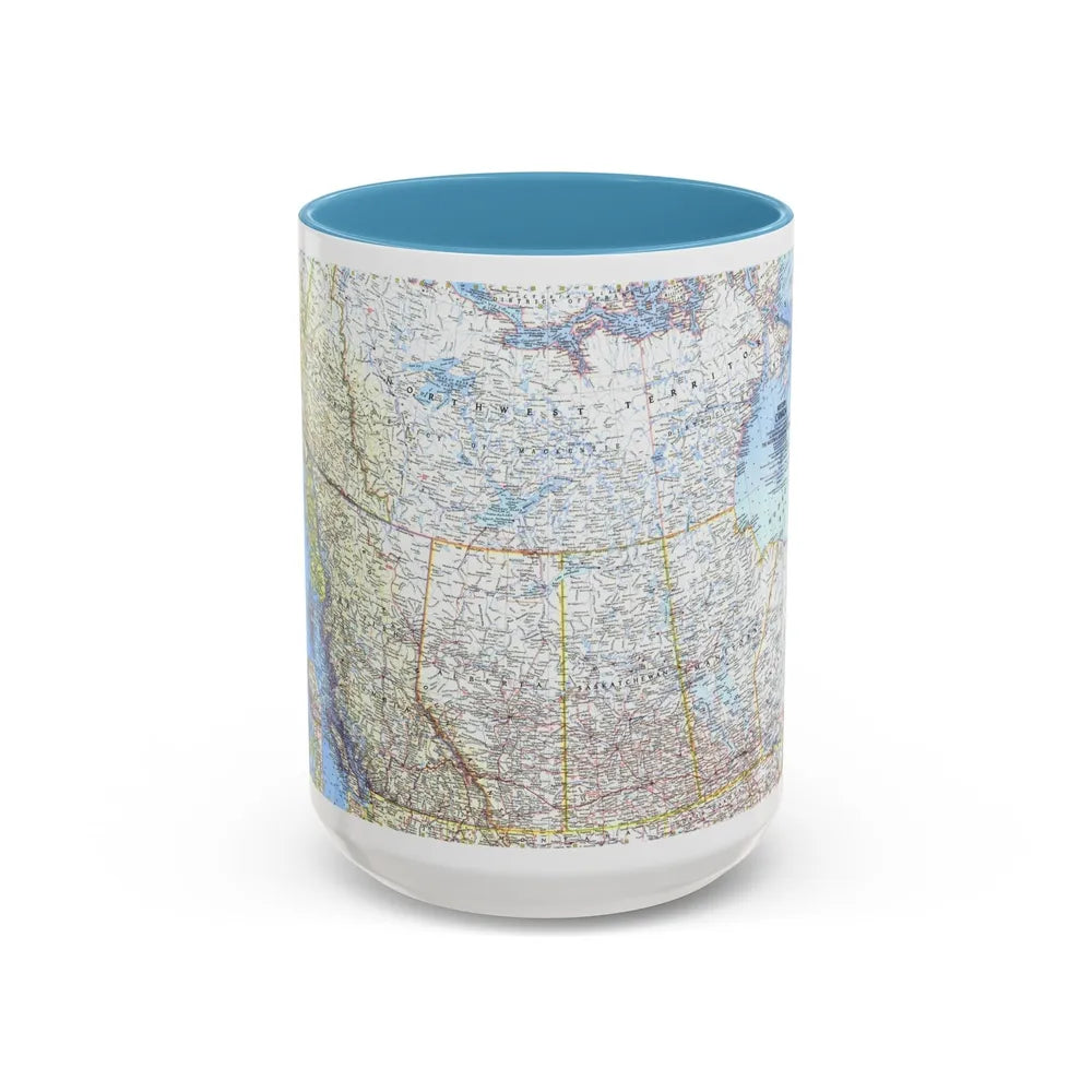 Canada - Western (1966) (Map) Accent Coffee Mug-15oz-Light Blue-Go Mug Yourself