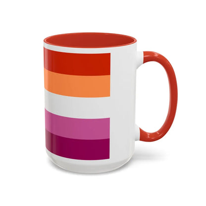 Lesbian 3 Pride Flag - Accent Coffee Mug-Go Mug Yourself