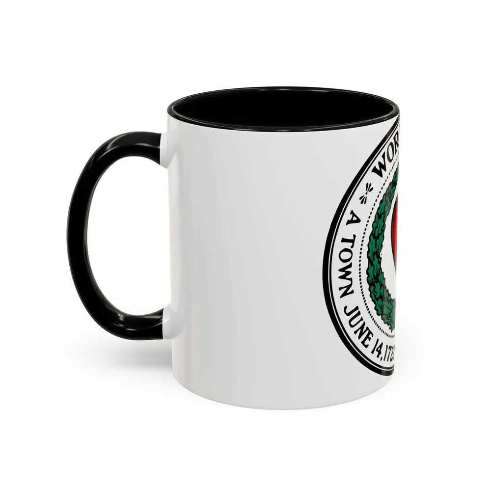 Seal of Worcester Massachusetts - Accent Coffee Mug-Go Mug Yourself