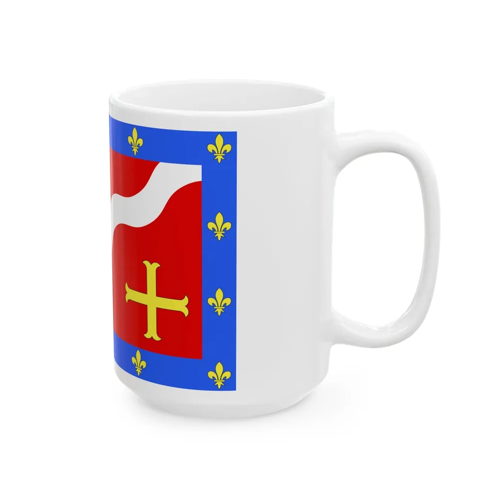 Flag of Val d'Oise France 2 - White Coffee Mug-Go Mug Yourself