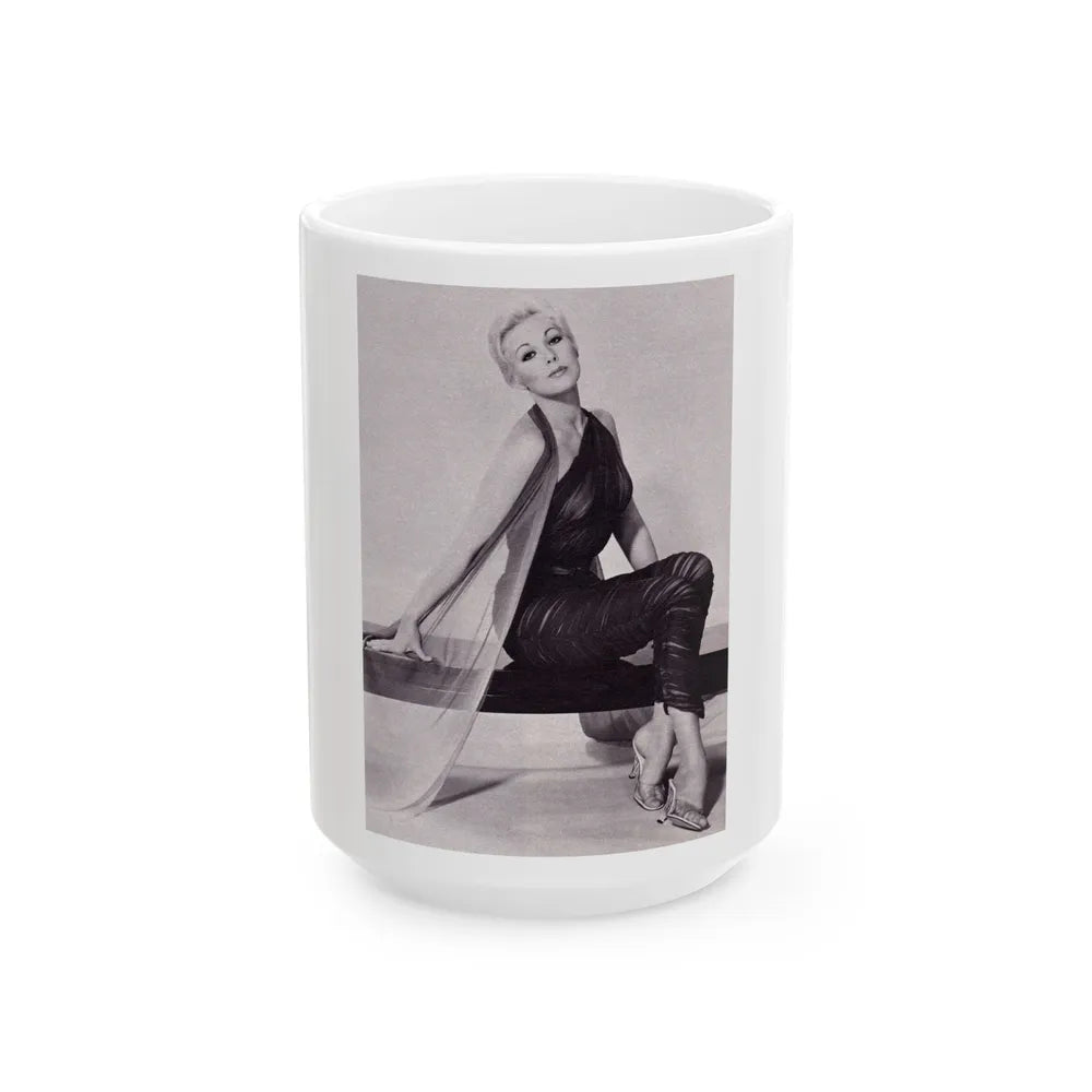 Kim Novak #215 (Vintage Female Icon) White Coffee Mug-15oz-Go Mug Yourself